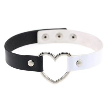 Heart choker crno-bijeli