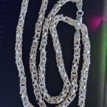 Ogrlica - kraljevski vez - srebro 925