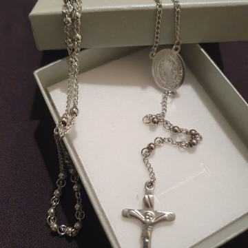 Krunica kirurški čelik, u boji čelika, Majka Božja