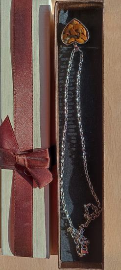 Lančić  čelik 50 cm sa privjeskom tigrovo oko