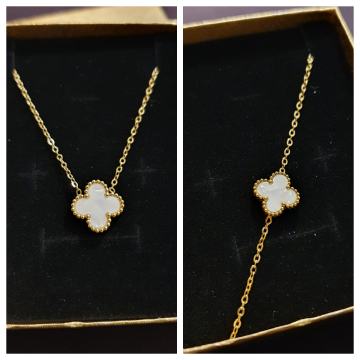 Lančić ili narukvica kirurški čelik djetelina bijela, zelena ili crna