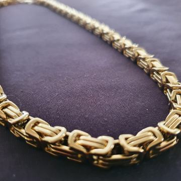 Lančić kir. čelik kraljevski vez 7 mm pozlaćeni