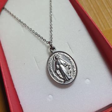 Lančić kirurški čelik čudotvorna medaljica Majka Božja