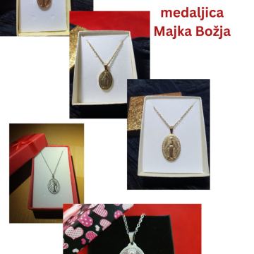 Lančić kirurški čelik čudotvorna medaljica Majka Božja