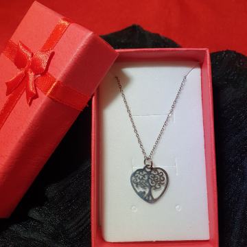 Lančić kirurški čelik drvo života u srcu