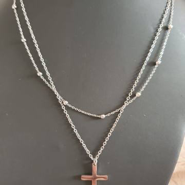 Lančić kirurški čelik dupli križ