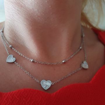 Lančić kirurški čelik dupli sa srcima