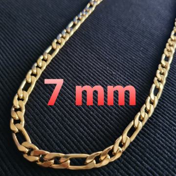 Lančić kirurški čelik figaro vez debljine 5 mm, 7 mm i 9 mm, pozlaćeni