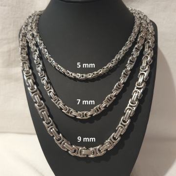 Lančić kirurški čelik kraljevski vez 5 mm, 7 mm i 9 mm, u boji čelika