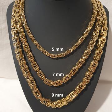 Lančić kirurški čelik kraljevski vez 5 mm, 7 mm i 9 mm, cijeli pozlaće