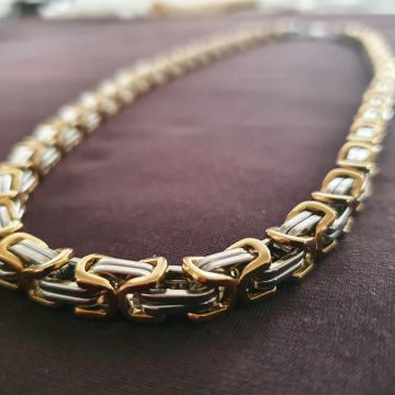 Lančić kirurški čelik kraljevski vez 7 mm sa pozlatom