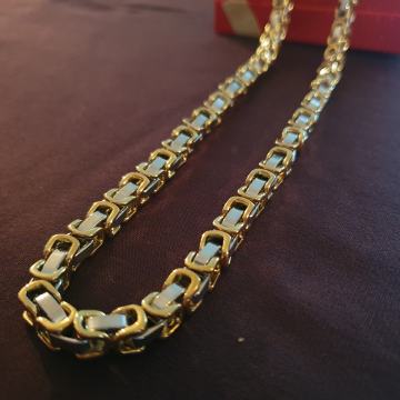 Lančić kirurški čelik kraljevski vez 7 mm sa pozlatom