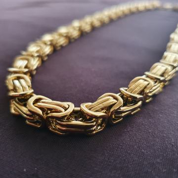 Lančić kirurški čelik kraljevski vez 9 mm cijeli pozlaćeni