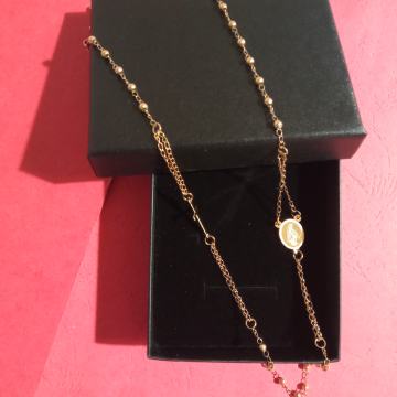 Lančić kirurški čelik krunica pozlaćena