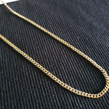 Lančić kirurški čelik kubanski vez 3 mm, cijeli pozlaćeni