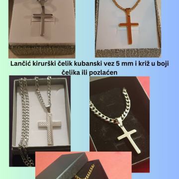 Lančić kirurški čelik kubanski vez 3 mm ili 5 mm i križ