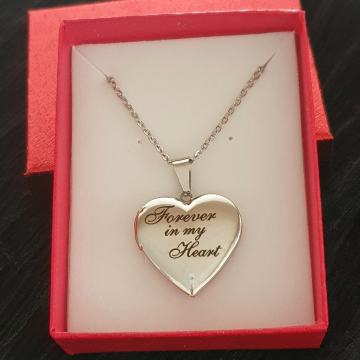 Lančić kirurški čelik medaljon srce Forever in my Heart