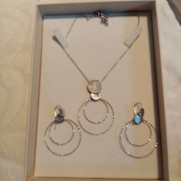 Lančić i naušnice-srebro rodinirano SNIŽENO