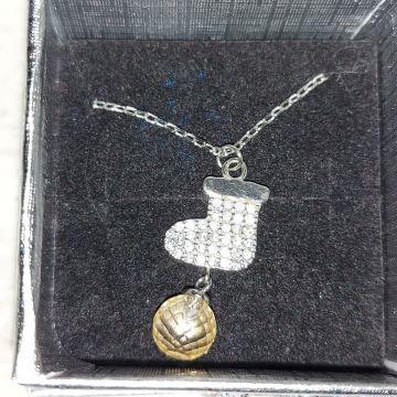 OGRLICA,LANČIĆ I PRIVJESAK SREBRO PRAVO 925-SET, citrin, čizmica