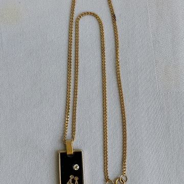 LANČIĆ sa privjeskom horoskopa - BLIZANCI. Kristalić na njemu. Mob