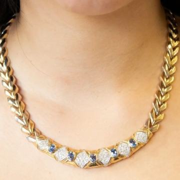 LUKSUZNA DIJAMANTNA ZLATNA OGRLICA 18K (750) 84,55g NOVO • GOLD SHOP •