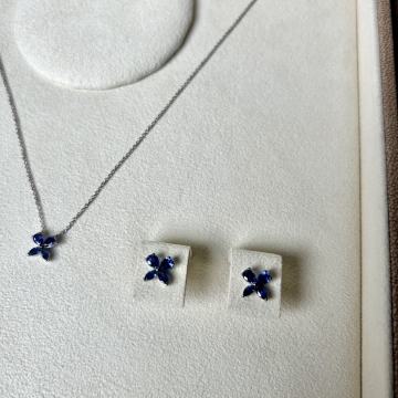 NOVO, CERTIFIKAT-Massimo Raiteri set nakita-bijelo zlato 18K + safiri