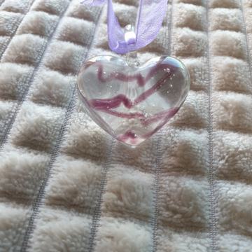 Milka ogrlica stakleno srce