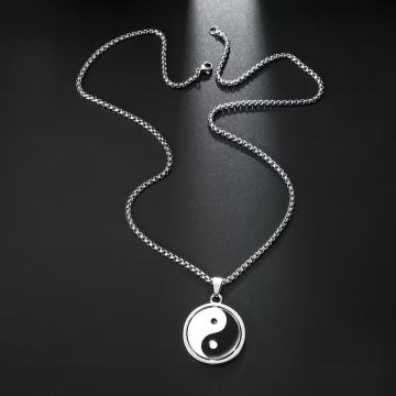Muška ogrlica od nehrđajućeg čelika, privjesak Yin Yang