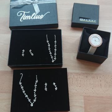 Nakit, bižuterija, ogrlica, naušnice, sat