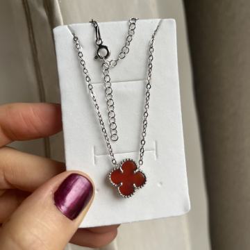 Ogrlica bordo djetelina, srebro, 925