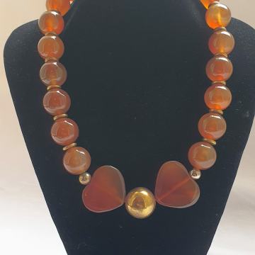 Ogrlica carnelian vintage 1980