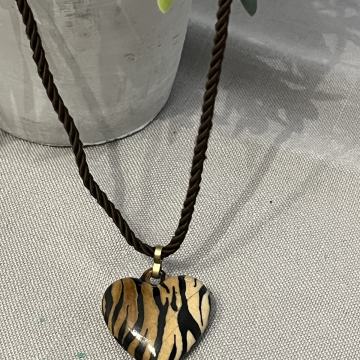 Ogrlica srce - leopard