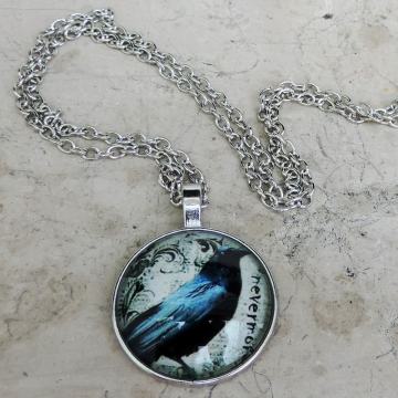 Goth ogrlica gavran 'Nevermore' (Edgar Allan Poe)