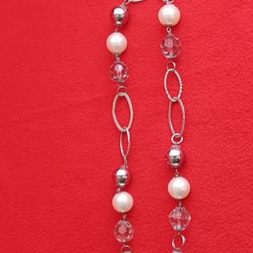 OGRLICA.Karike-Kuglice boje perli - prozir. brušenih i nikal boje. Mob