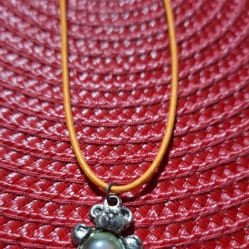 Ogrlica lančić bublasti zeleni medo