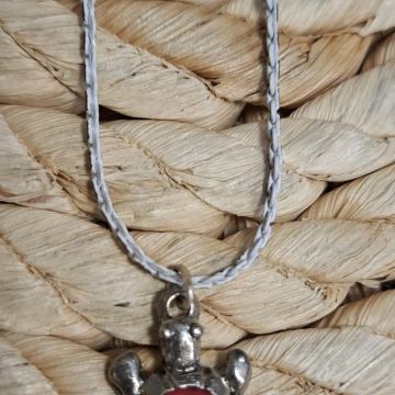 Ogrlica lančić kornjača crvena bubličasta - lančić