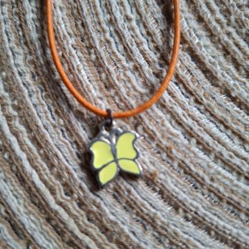 Ogrlica lančić leptir žuti III