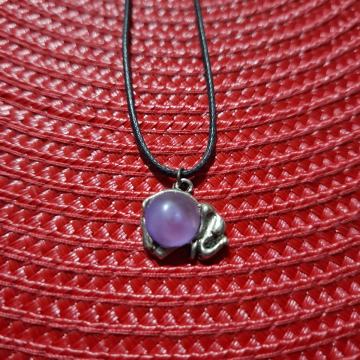 Ogrlica lančić ljubičasti bubličasti slon