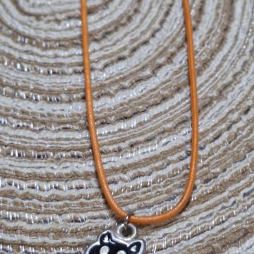 Ogrlica lančić mačka maca - crna