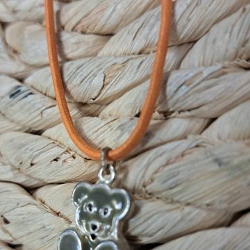 Ogrlica lančić medo sivi