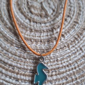 Ogrlica lančić Morski konjić plavi