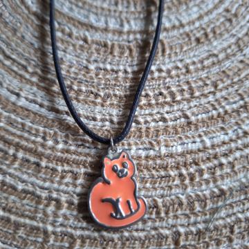Ogrlica lančić maca mačka narančasta II