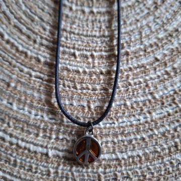 Ogrlica lančić Peace znak - narančasta