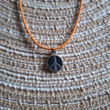 Ogrlica lančić Peace znak - plava