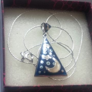 OGRLICA,LANČIĆ I PRIVJESAK-SET- PRAVO SREBRO 925,ŽIG,NOVO