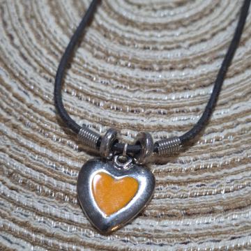 Ogrlica lančić Srce narančasto