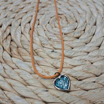 Ogrlica - Lančić Srce tirkizno