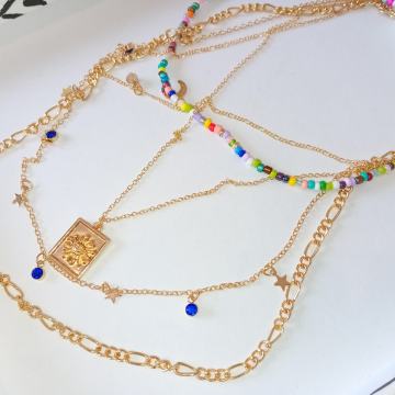 Ogrlica,  lančič , višeslojna - NOVO