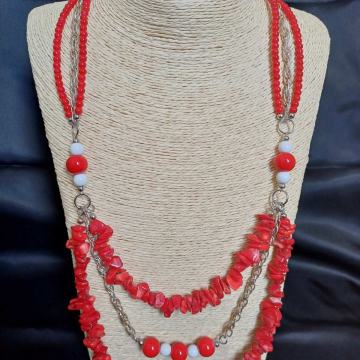 Ogrlica, ručni rad, koralji  * rasprodaja *