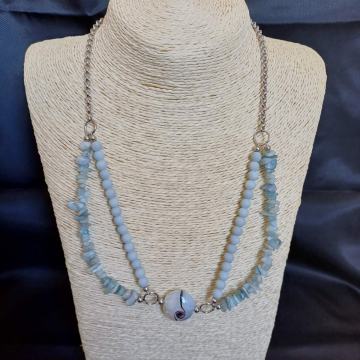 Ogrlica, ručni rad- murano, akvamarin *rasprodaja*
